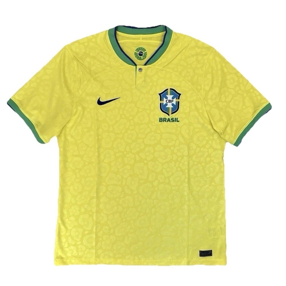 Nike Brazil Home Soccer Jersey Yellow DN0680-742 Men's Size L - Large - NWT $110